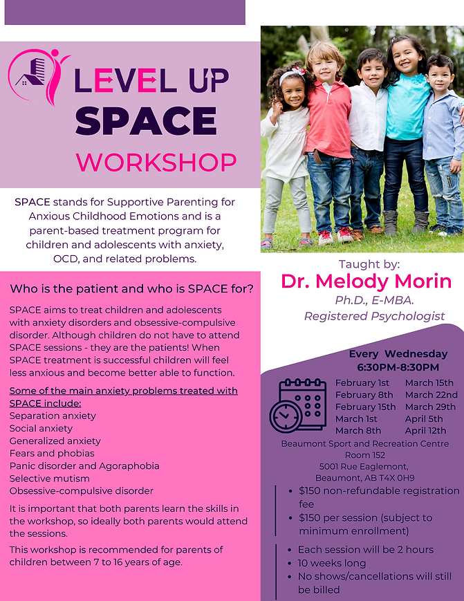 space workshop, supportive parenting for anxious childhood emotion