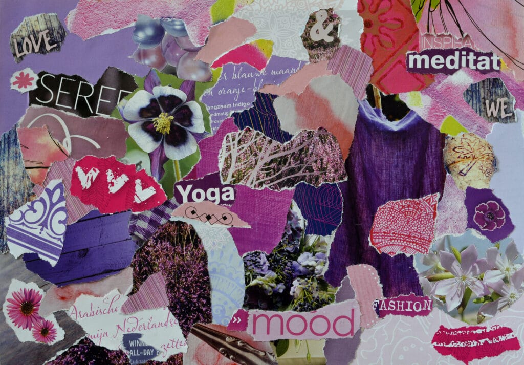vision boards - Level Up Wellness Group board with words on it, art therapy, Alberta, Canada