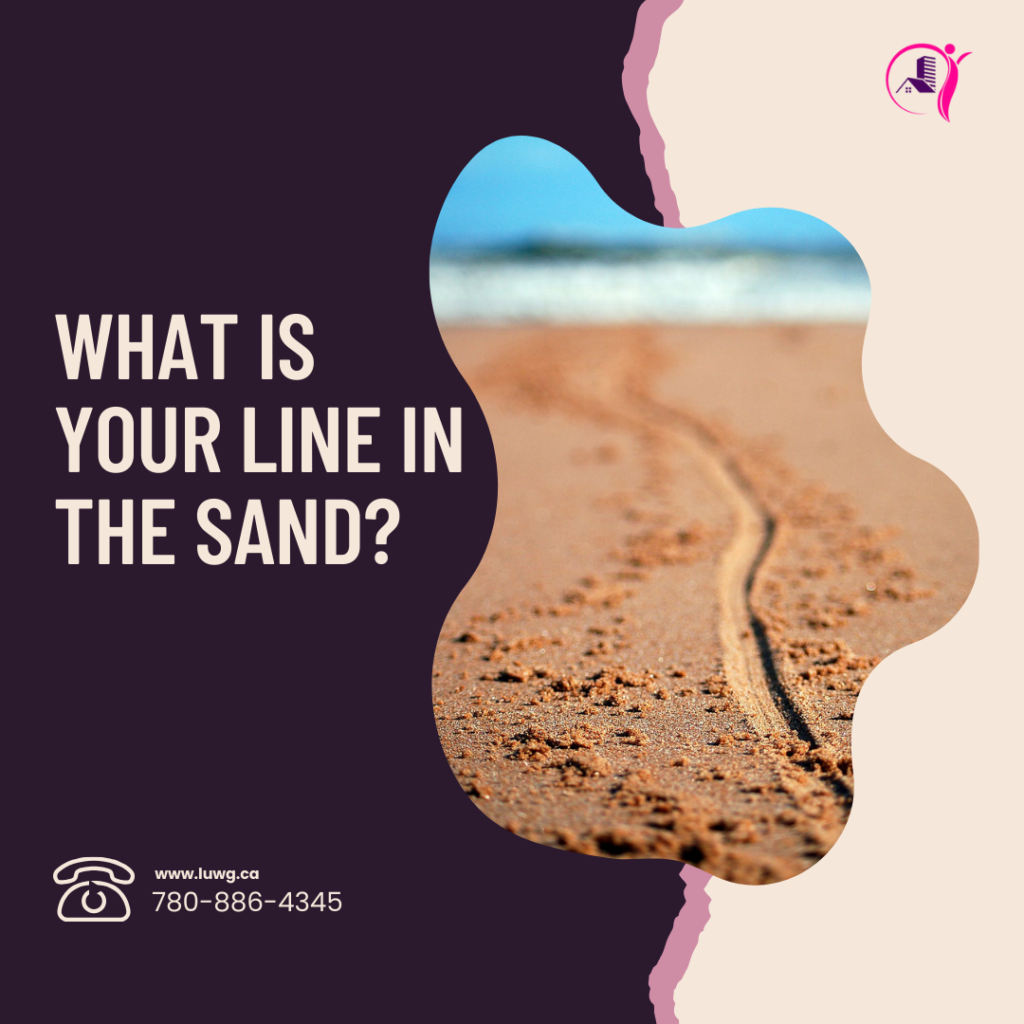 setting boundaries, drawing line in the sand