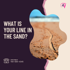 Line in the sand - Level Up Wellness Group setting boundaries, drawing line in the sand